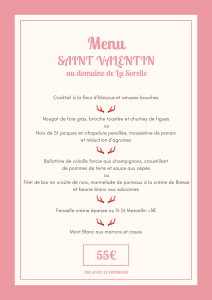 Le Golf de la Sorelle vous propose son Menu spécial Saint Valentin !