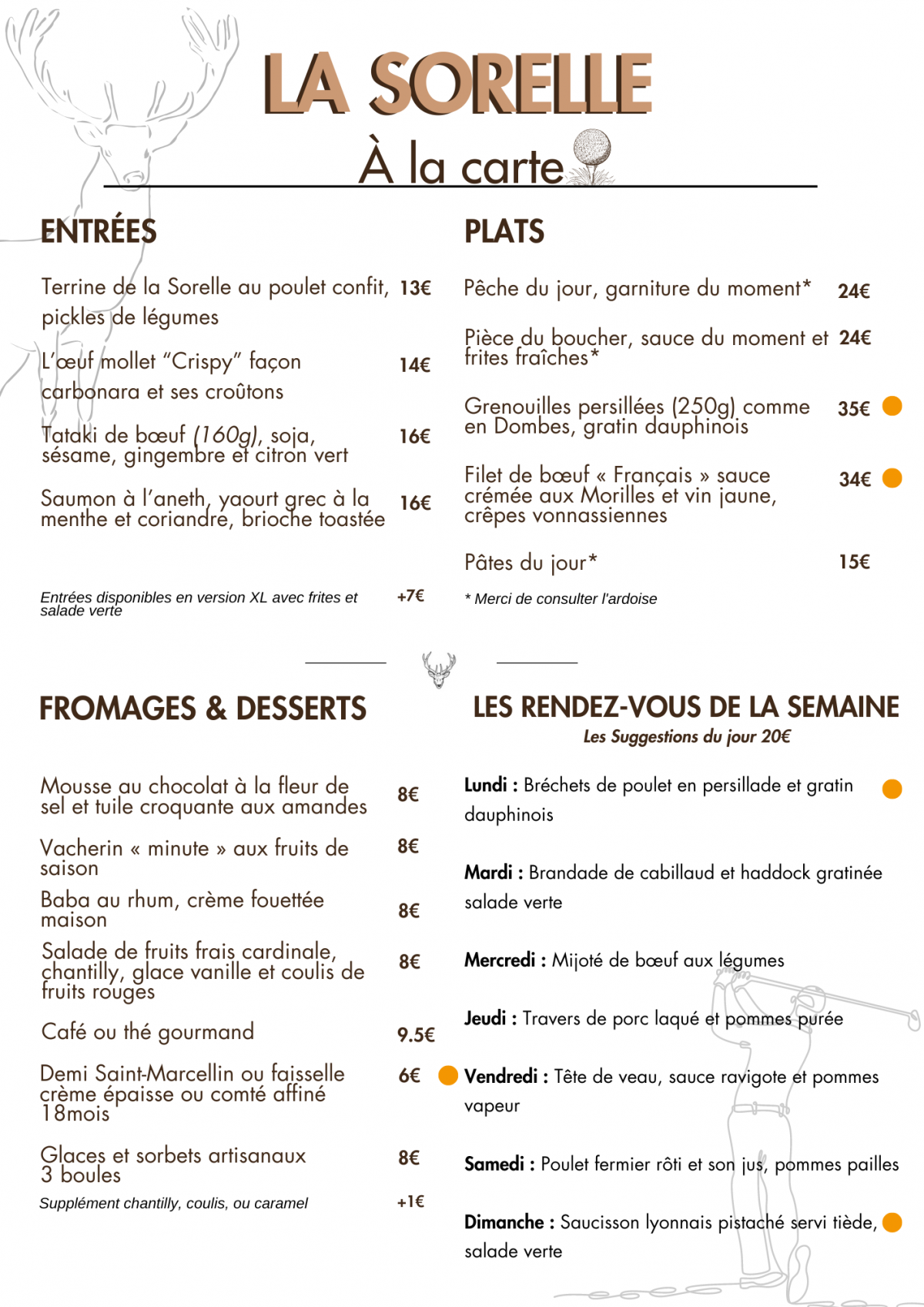 Quelques mises à jour au niveau du restaurant