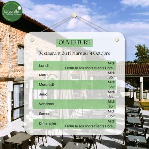 Horaires du restaurant